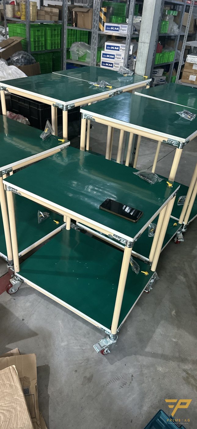 Xe đẩy ống thép 2 tầng tại nhà xưởng