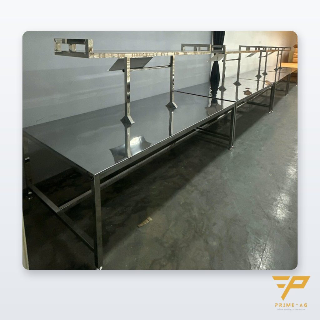 Bàn thí nghiệm khung inox 304 áp tường – lựa chọn cho phòng lab, khu rửa.